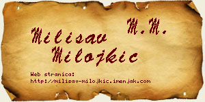 Milisav Milojkić vizit kartica
